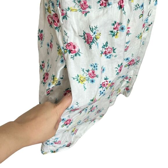 Emilia Wickstead Kirk Dress Linen Mini Floral A Line White Women’s Size 10 - Picture 8 of 14